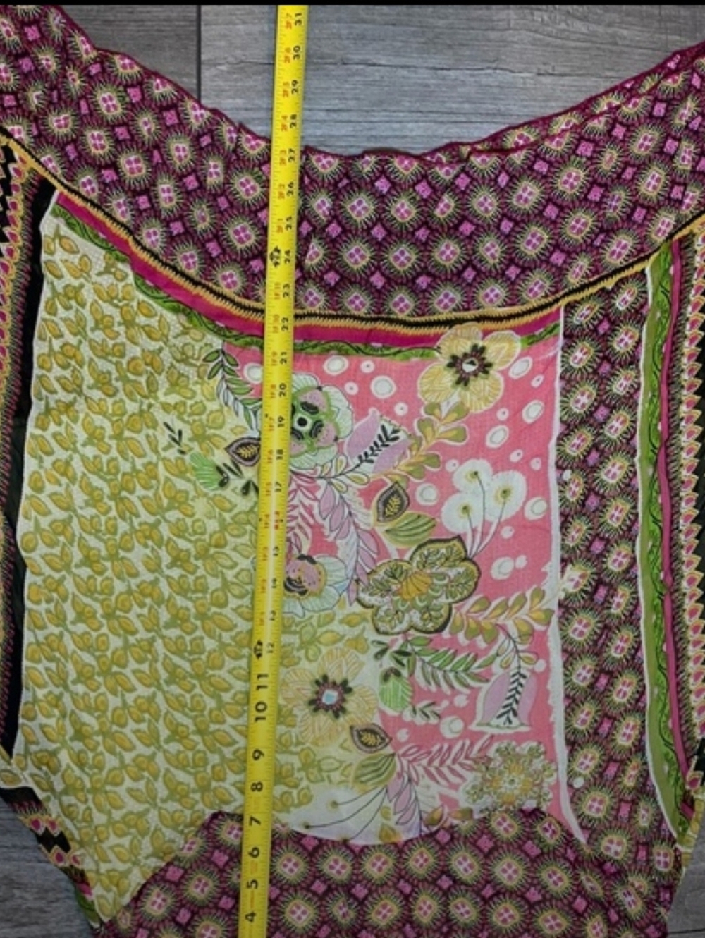 Bila Patchwork Midi Skirt in Yellow, Pink, Green and Brown - Picture 7 of 8